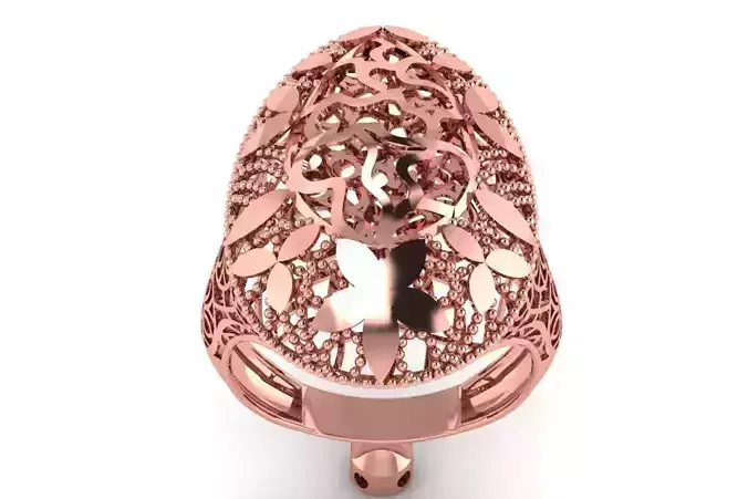 Vintage Filigree Ring STL OBJ FBX Renders Details