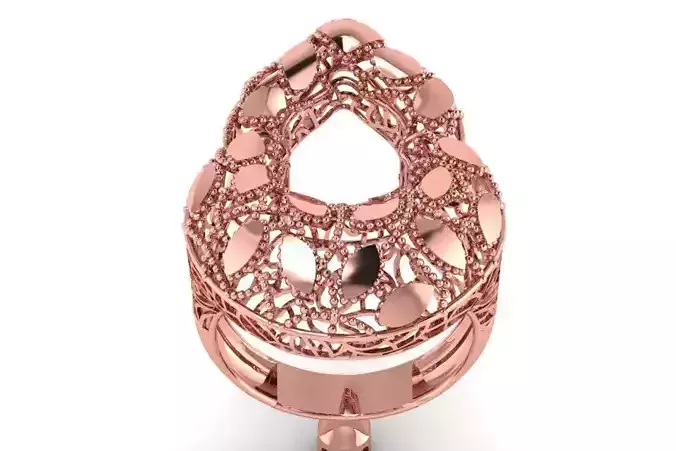 Vintage Filigree Ring STL OBJ FBX Renders Details