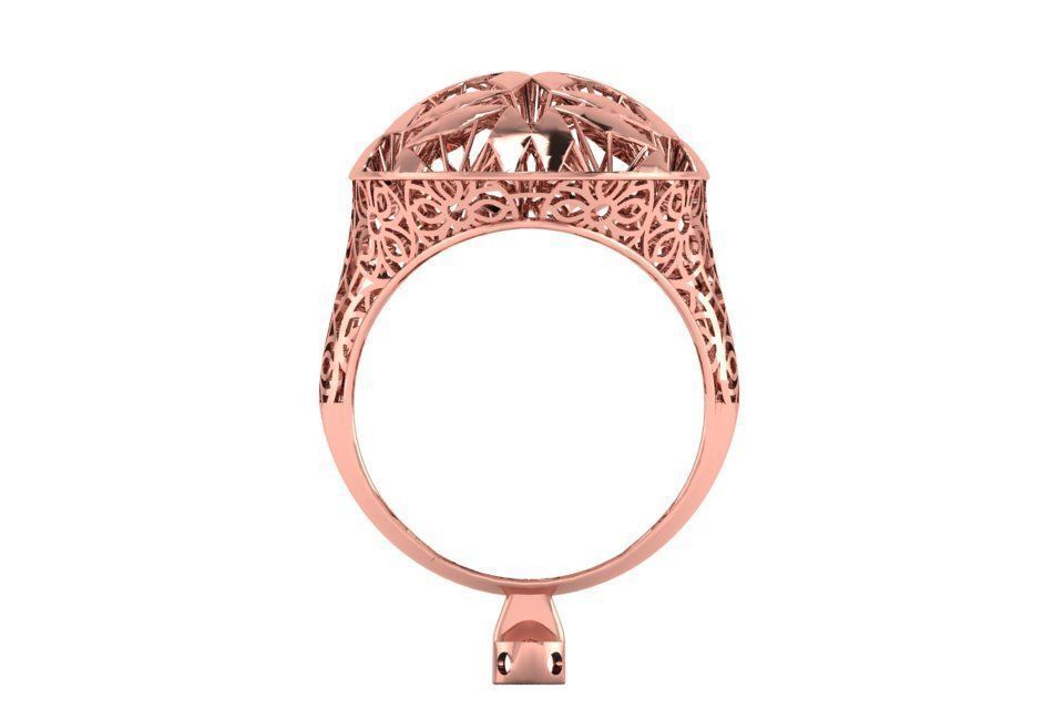 Vintage Filigree Ring STL OBJ FBX Renders Details 3D print model_2