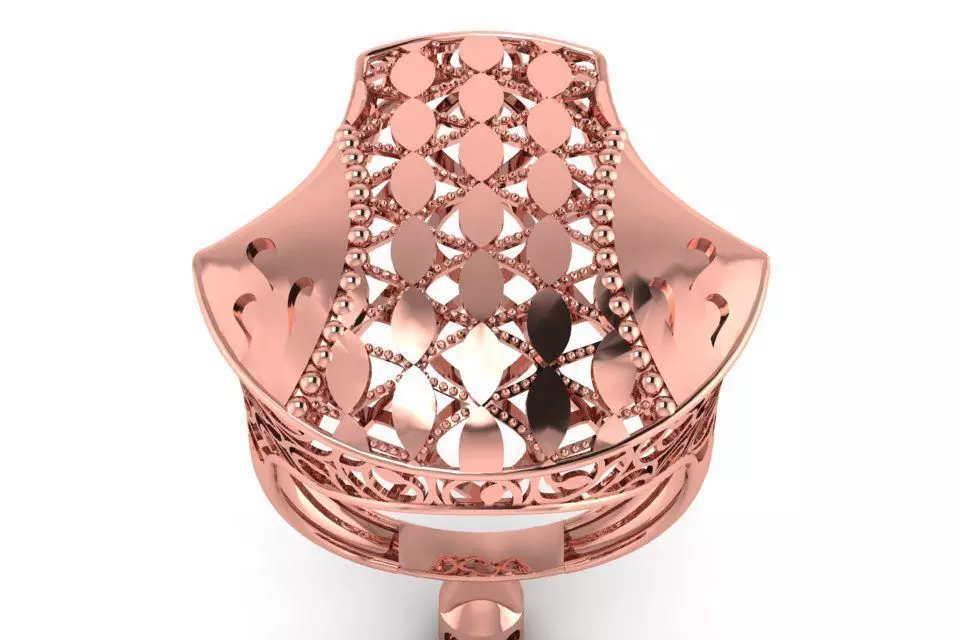 Vintage Filigree Ring STL OBJ FBX Renders Details 3D print model_0