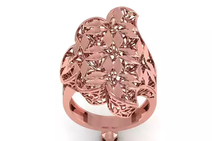 Vintage Filigree Ring STL OBJ FBX Renders Details