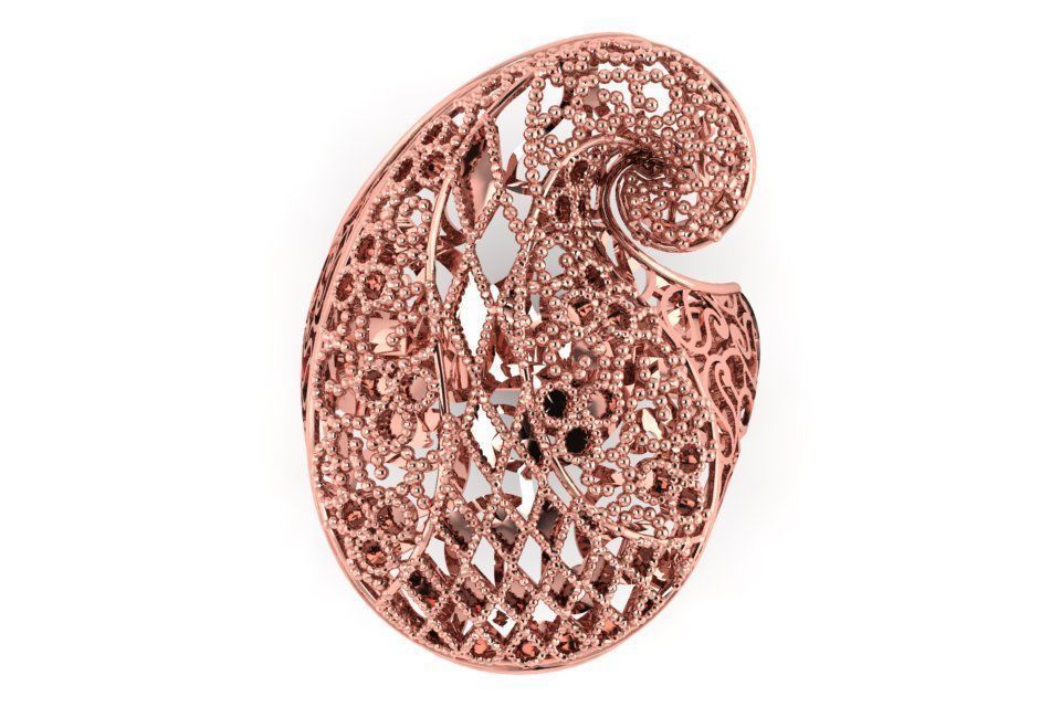 Vintage Filigree Ring STL OBJ FBX Renders Details 3D print model_3