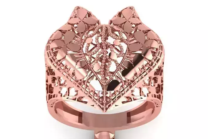 Vintage Filigree Ring STL OBJ FBX Renders Details