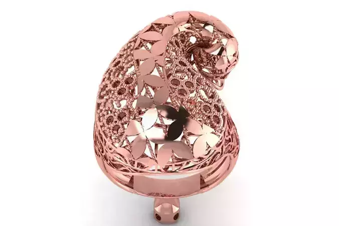 Vintage Filigree Ring STL OBJ FBX Renders Details