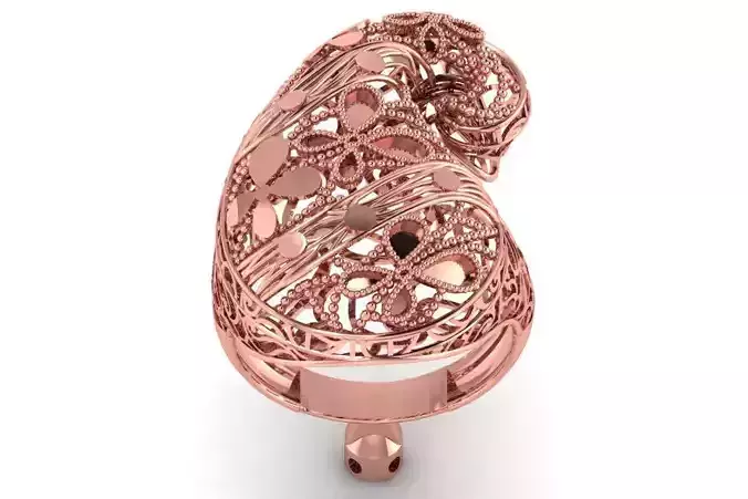 Vintage Filigree Ring STL OBJ FBX Renders Details