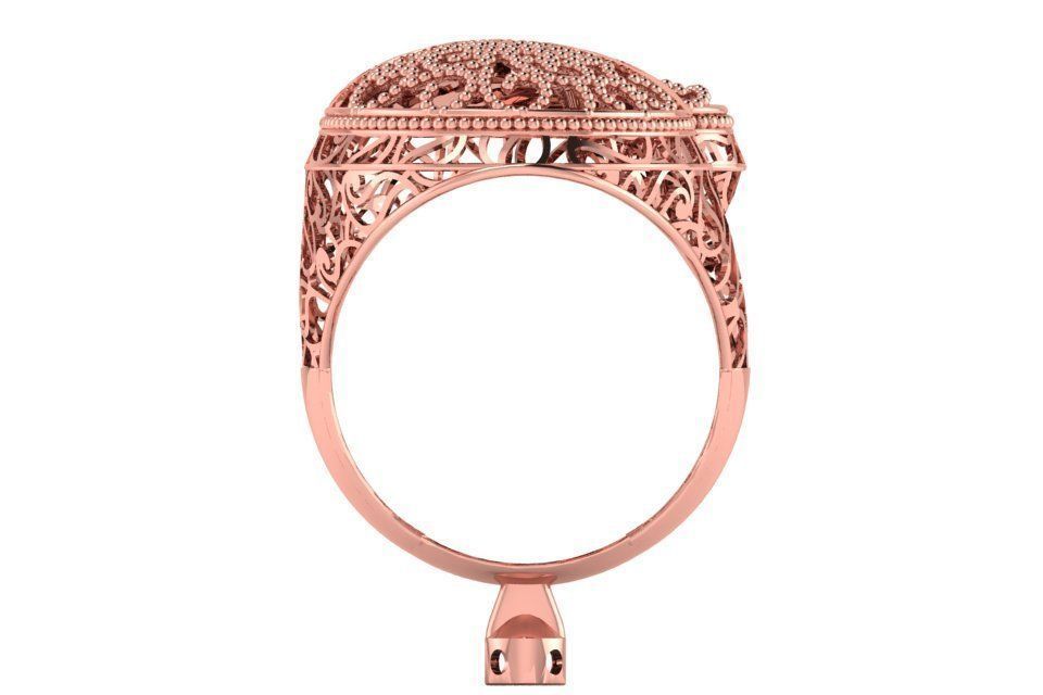 Vintage Filigree Ring STL OBJ FBX Renders Details 3D print model_1