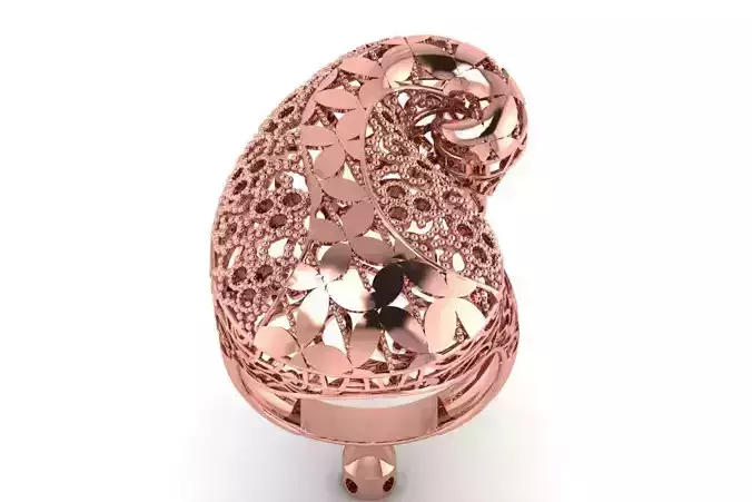 Vintage Filigree Ring STL OBJ FBX Renders Details
