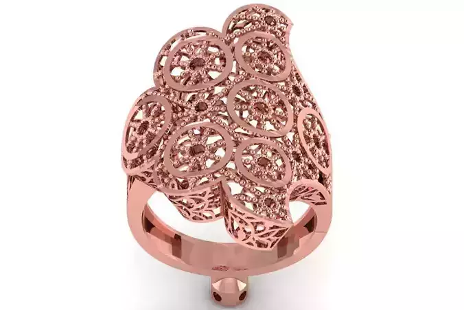 Vintage Filigree Ring STL OBJ FBX Renders Details