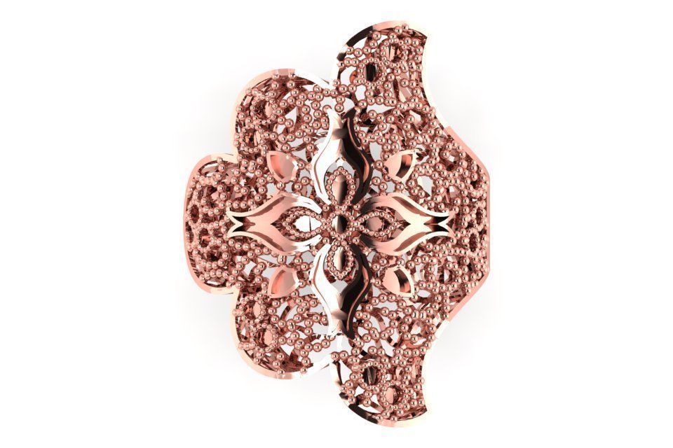 Vintage Filigree Ring STL OBJ FBX Renders Details 3D print model_3