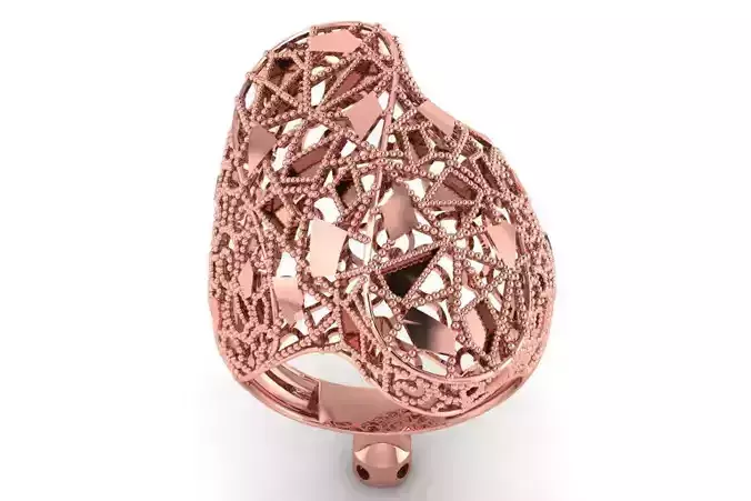 Vintage Filigree Ring STL OBJ FBX Renders Details