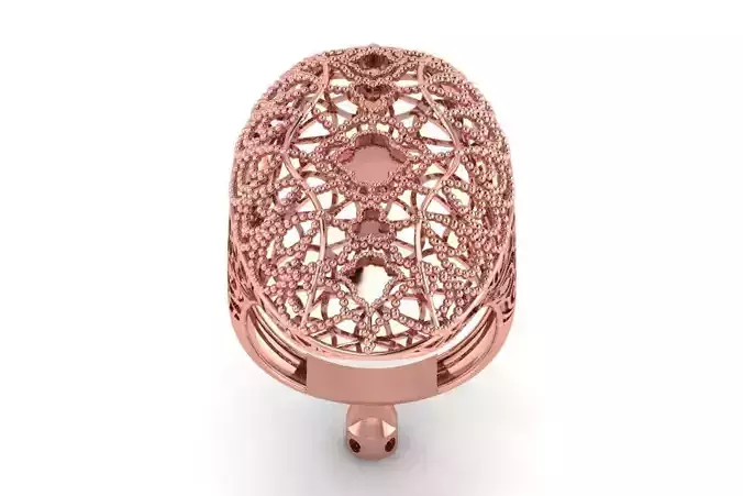Vintage Filigree Ring STL OBJ FBX Renders Details