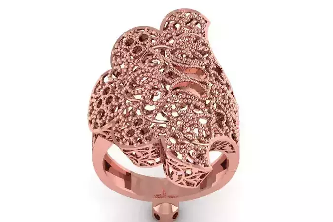 Vintage Filigree Ring STL OBJ FBX Renders Details