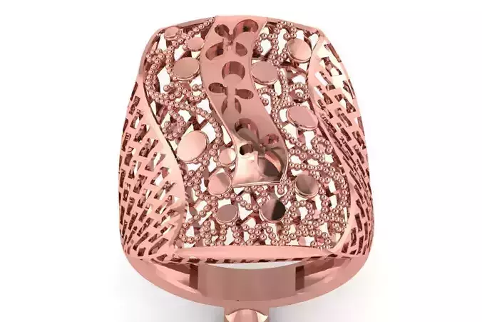 Vintage Filigree Ring STL OBJ FBX Renders Details