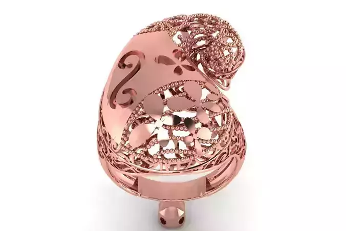 Long Filigree Ring STL OBJ FBX Renders Details
