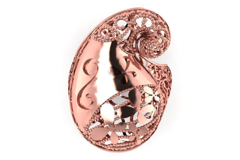 Long Filigree Ring STL OBJ FBX Renders Details 3D print model_1