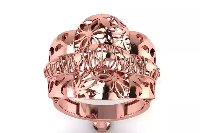Long Filigree Ring STL OBJ FBX Renders Details