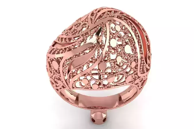 Long Filigree Ring STL OBJ FBX Renders Details