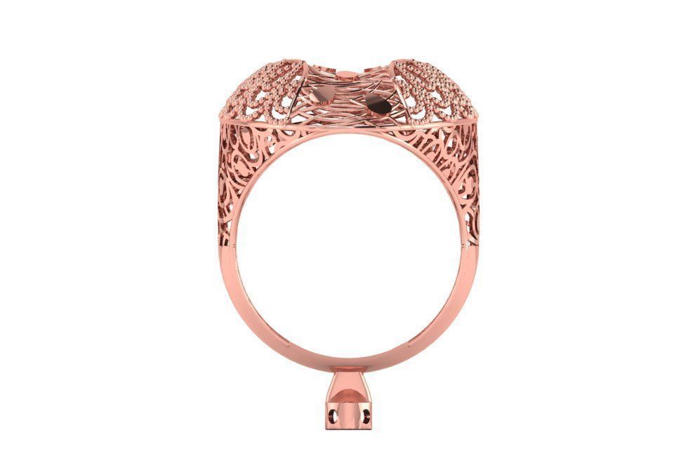 Long Filigree Ring STL OBJ FBX Renders Details 3D print model_1