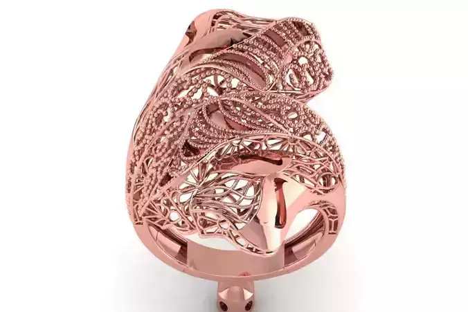 Long Filigree Ring STL OBJ FBX Renders Details