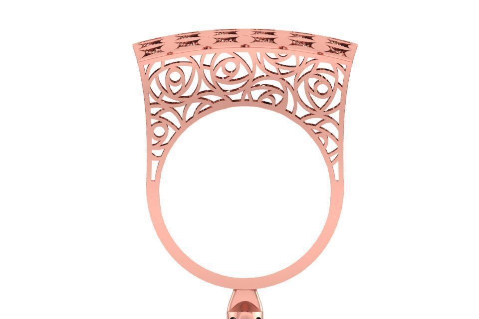 Long Filigree Ring STL OBJ FBX Renders Details 3D print model_3