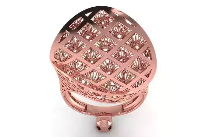 Long Filigree Ring STL OBJ FBX Renders Details