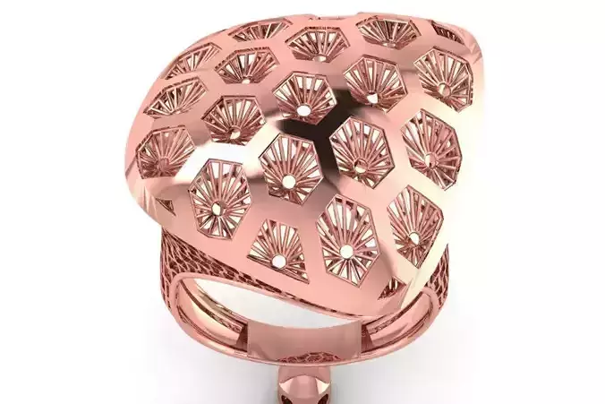 Long Filigree Ring STL OBJ FBX Renders Details