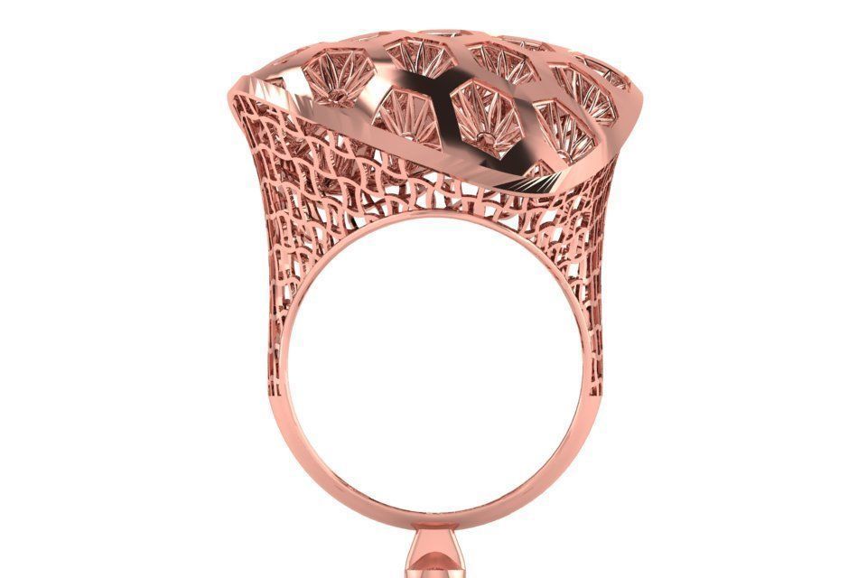Long Filigree Ring STL OBJ FBX Renders Details 3D print model_2