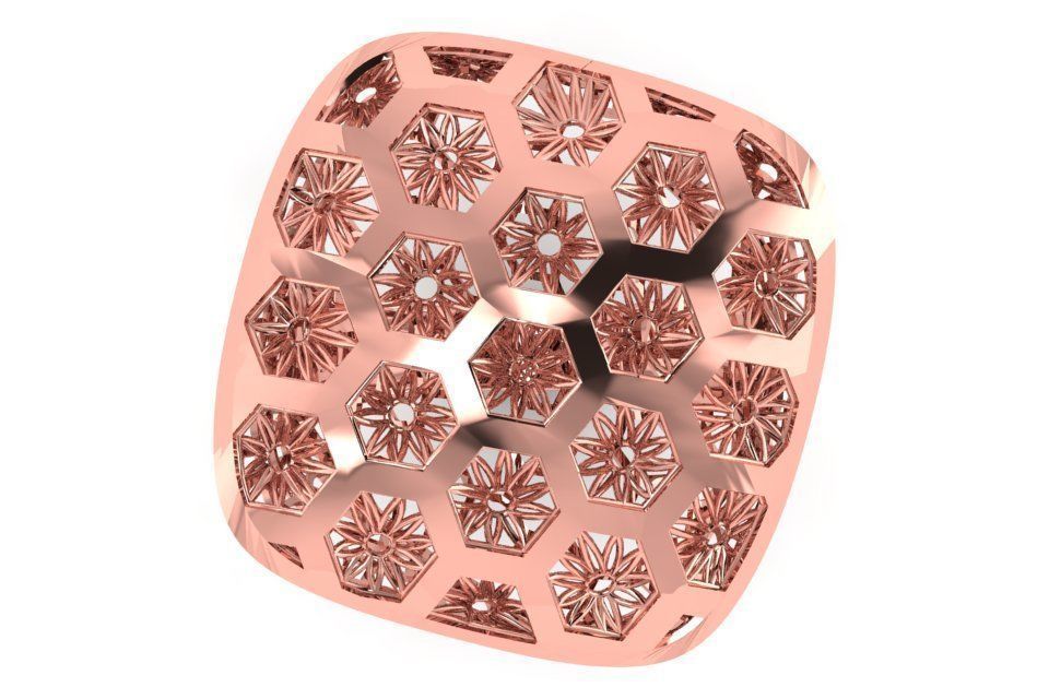 Long Filigree Ring STL OBJ FBX Renders Details 3D print model_3