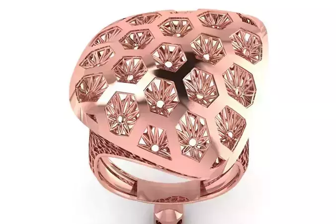 Long Filigree Ring STL OBJ FBX Renders Details