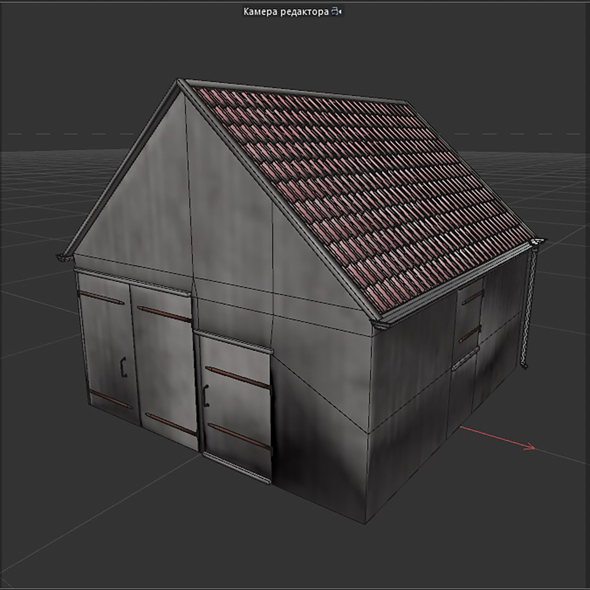 wooden shed Low-poly 3D model_9