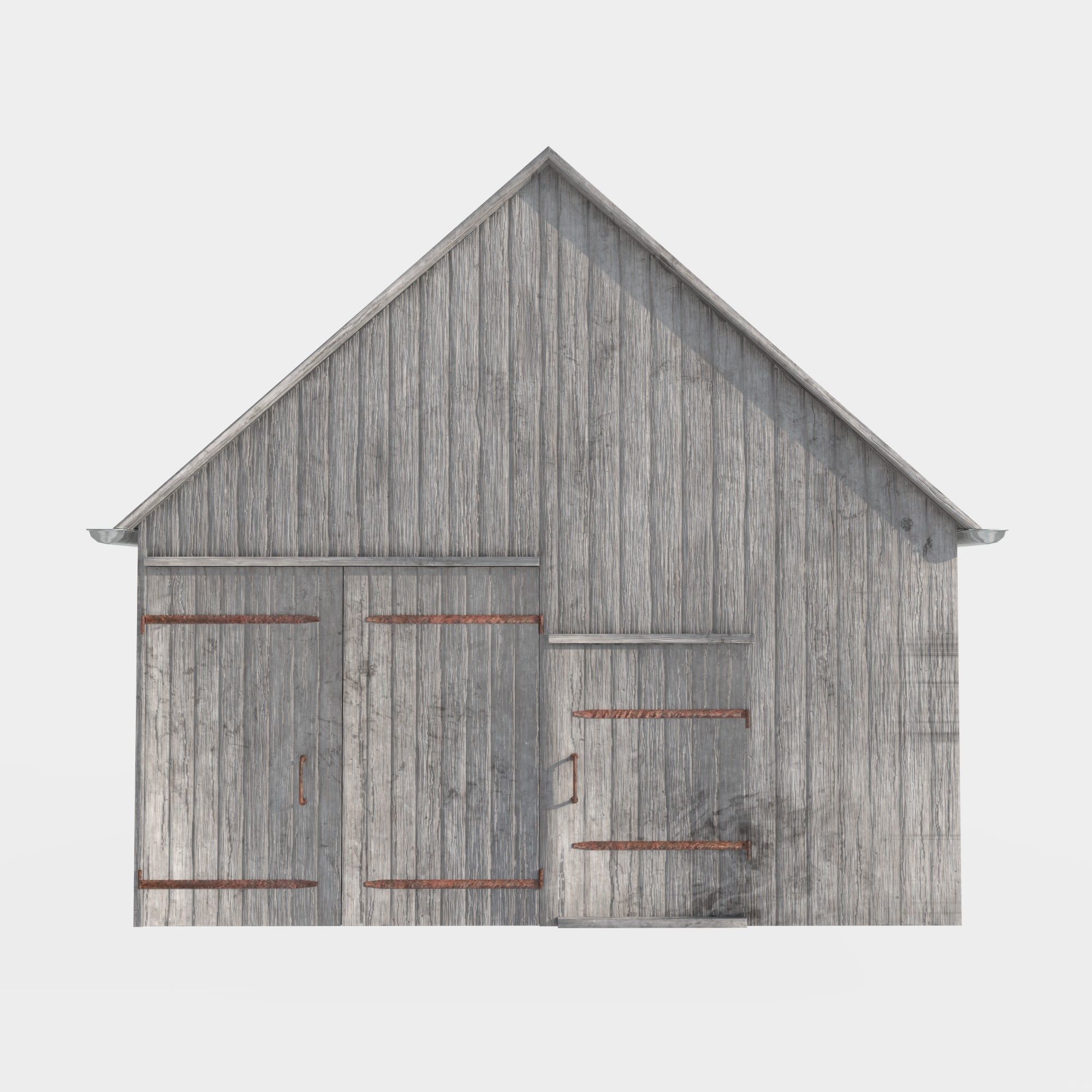 wooden shed Low-poly 3D model_2