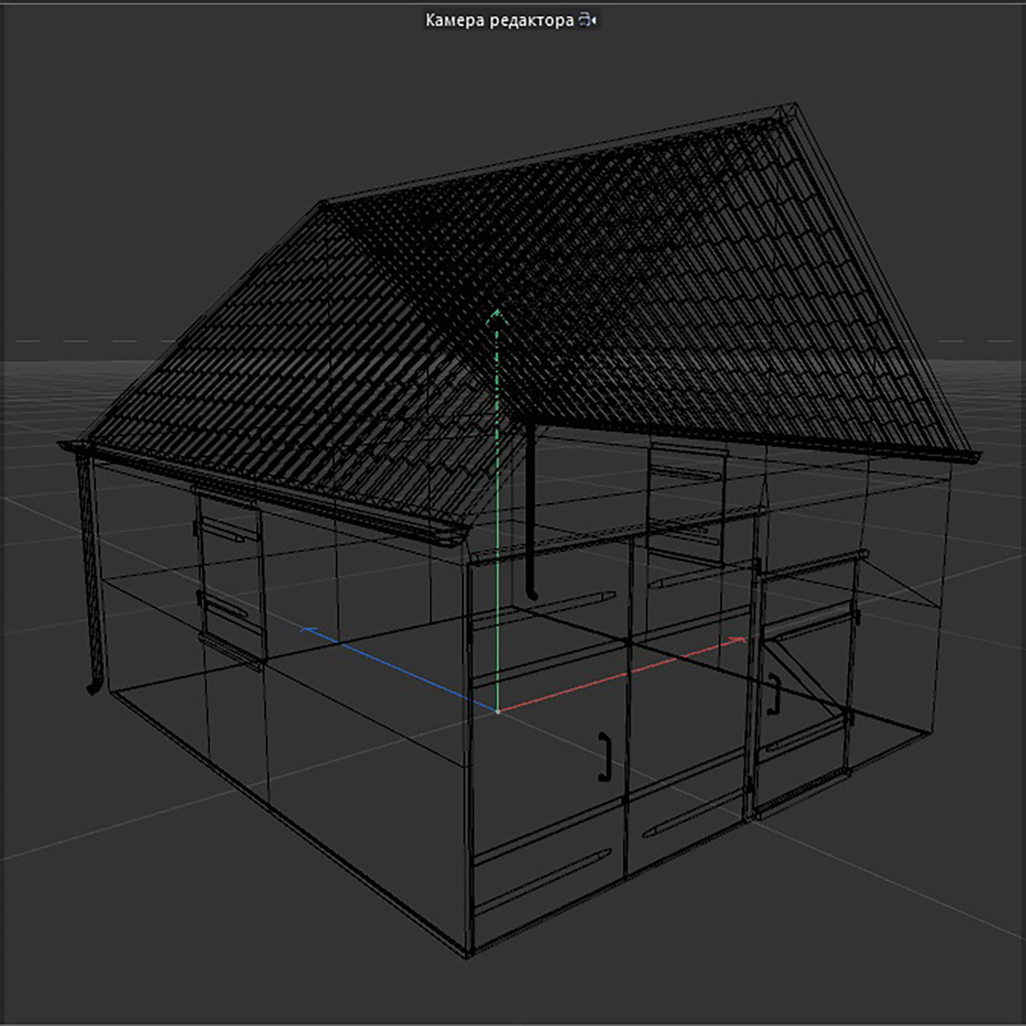wooden shed Low-poly 3D model_14