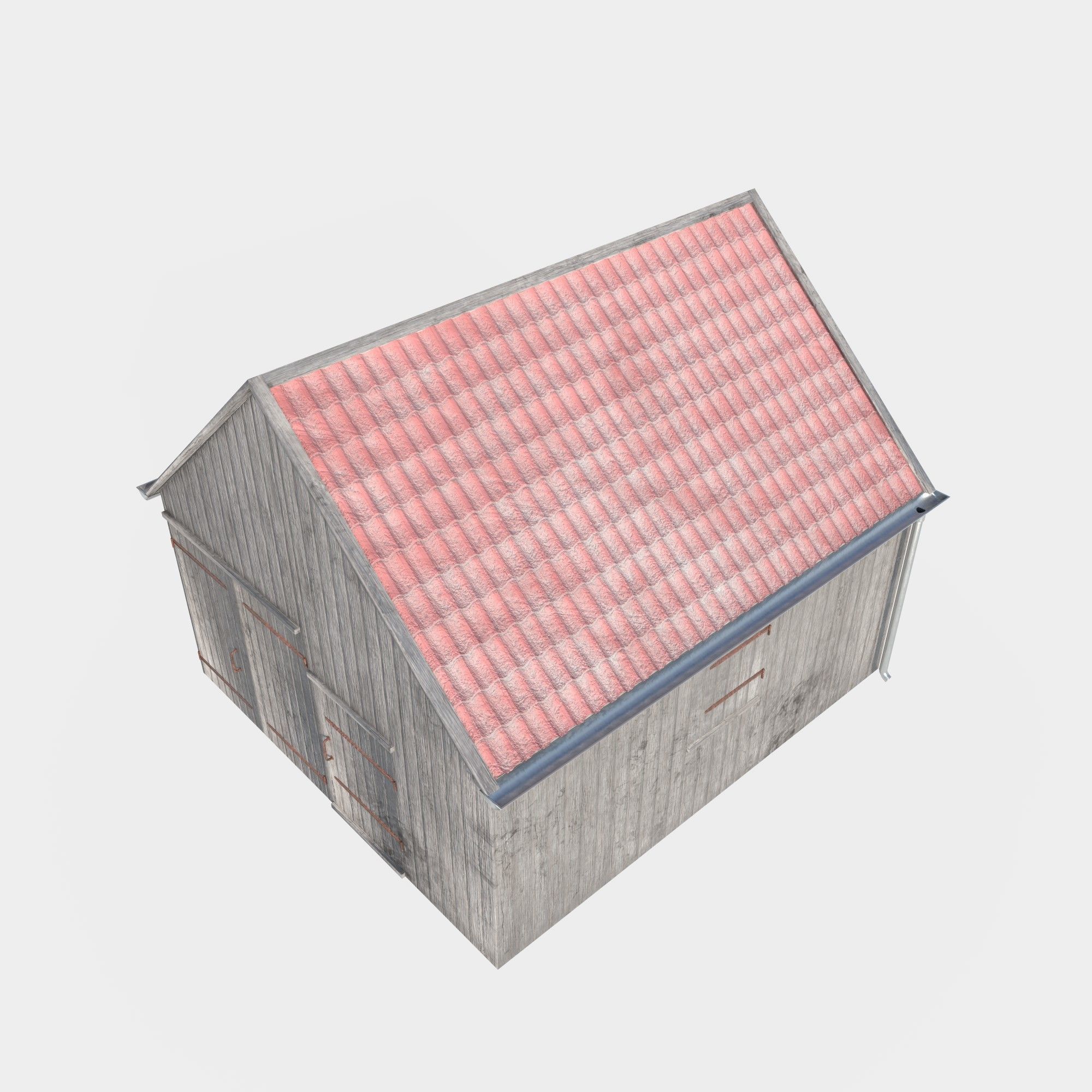 wooden shed Low-poly 3D model_5