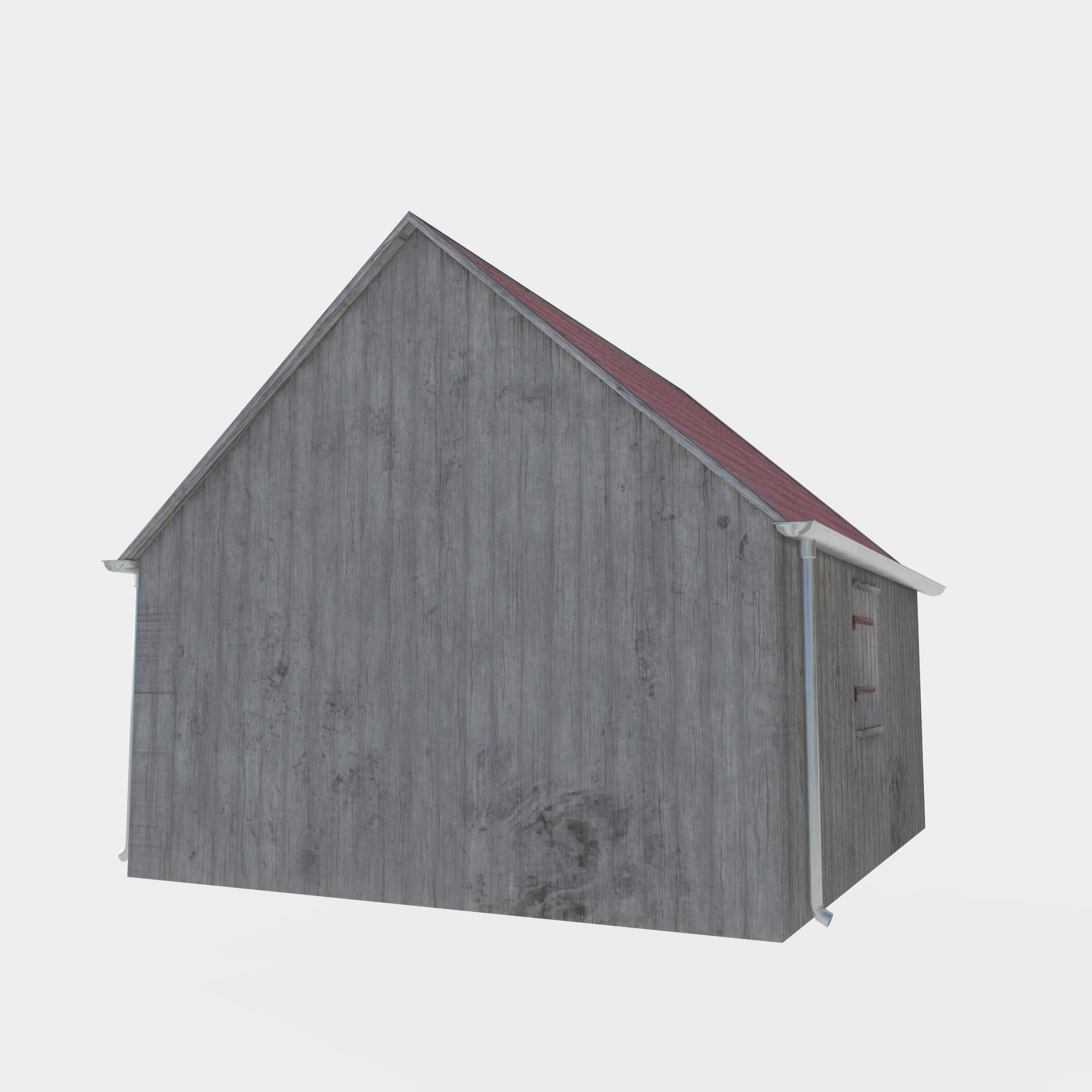 wooden shed Low-poly 3D model_4