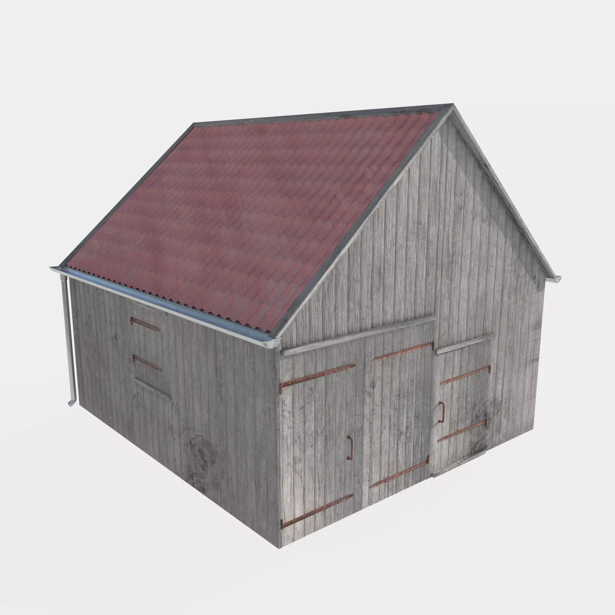 wooden shed Low-poly 3D model_0