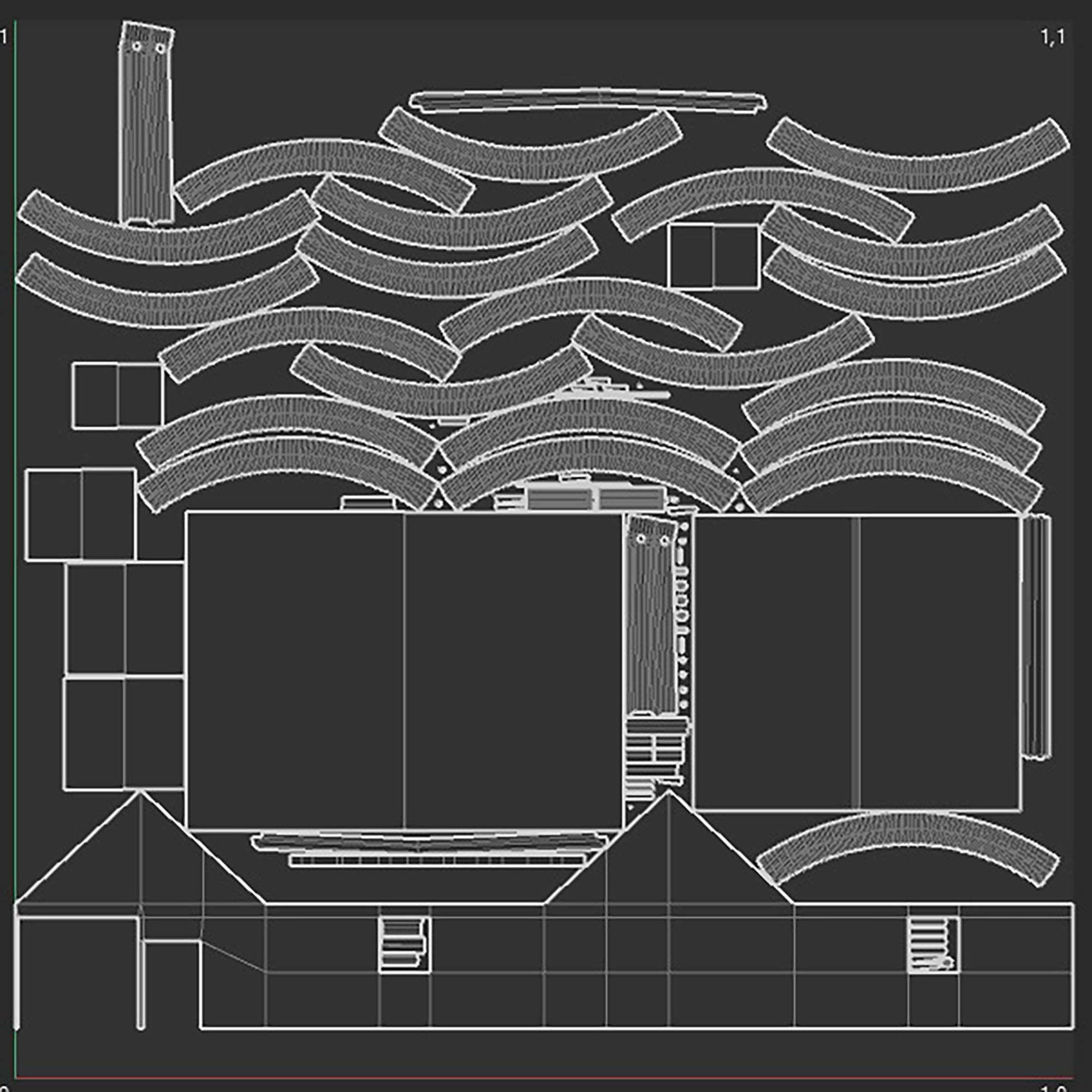 wooden shed Low-poly 3D model_17