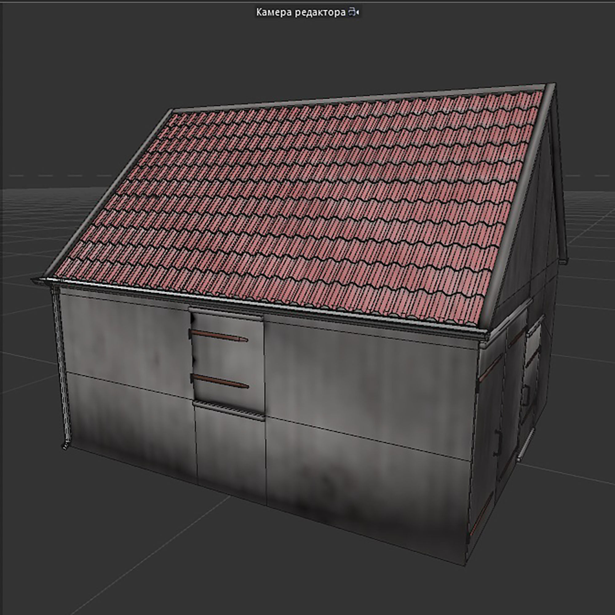wooden shed Low-poly 3D model_11