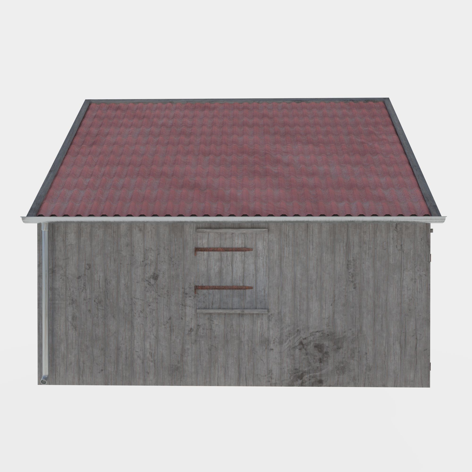 wooden shed Low-poly 3D model_3