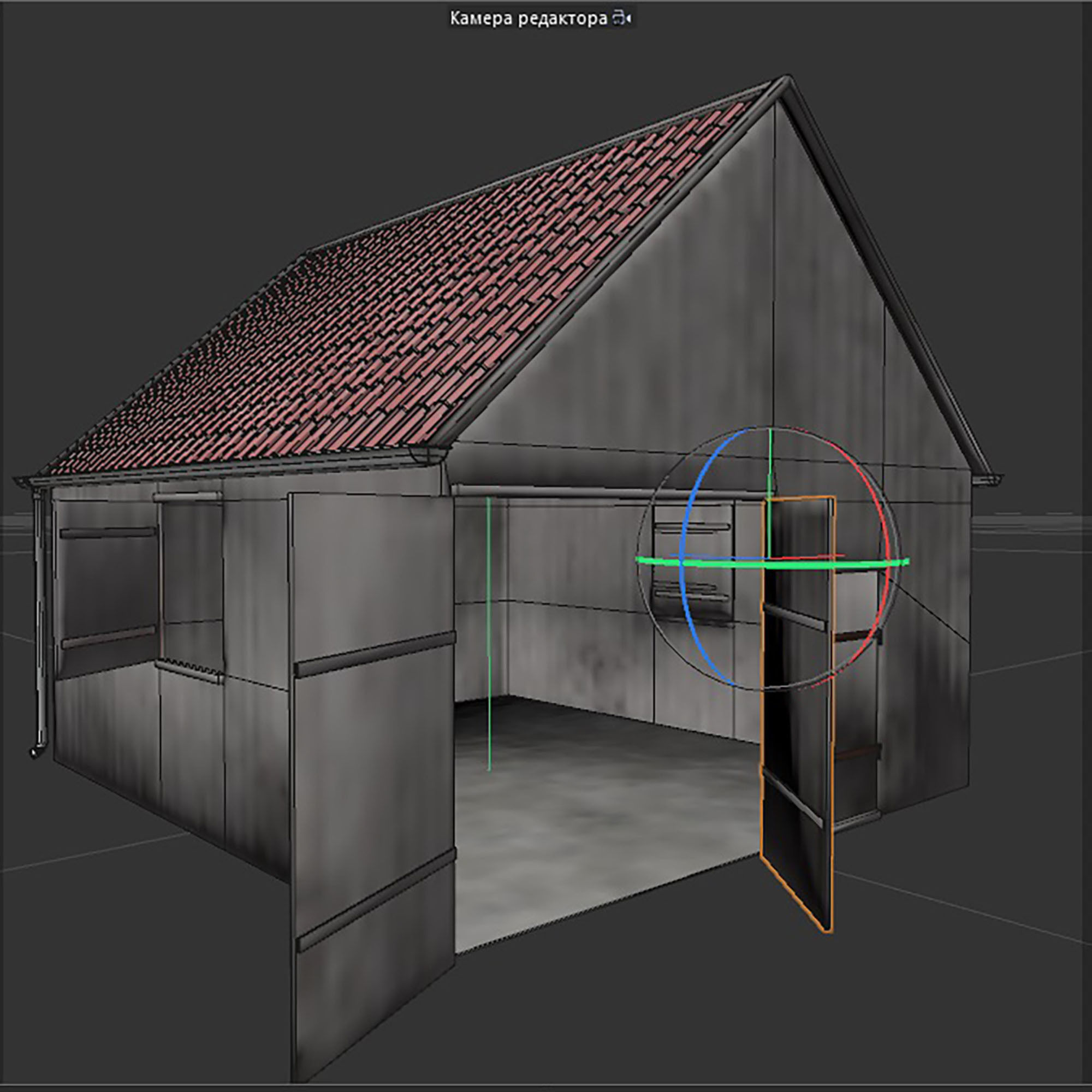 wooden shed Low-poly 3D model_12