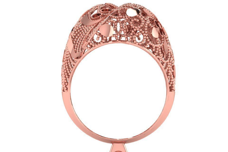 Long Filigree Ring STL OBJ FBX Renders Details 3D print model_3