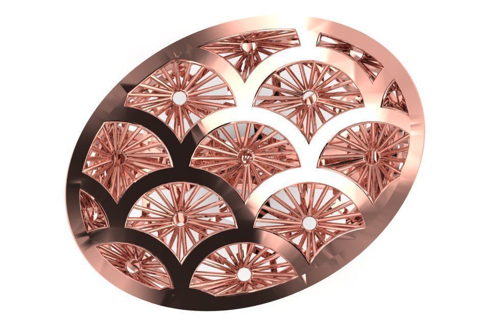 Long Filigree Ring STL OBJ FBX Renders Details 3D print model_2