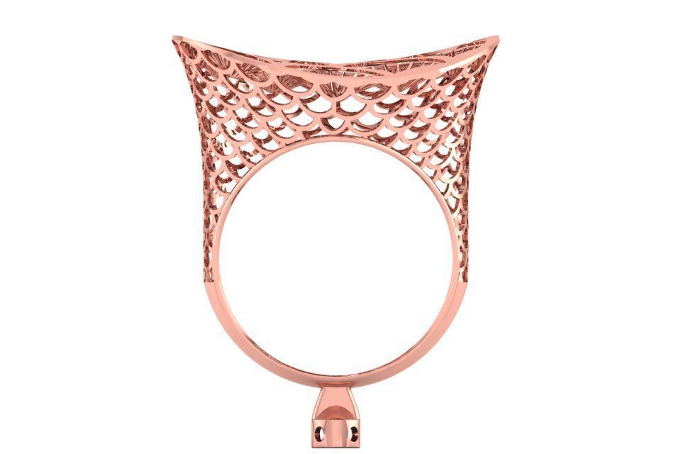 Long Filigree Ring STL OBJ FBX Renders Details 3D print model_1