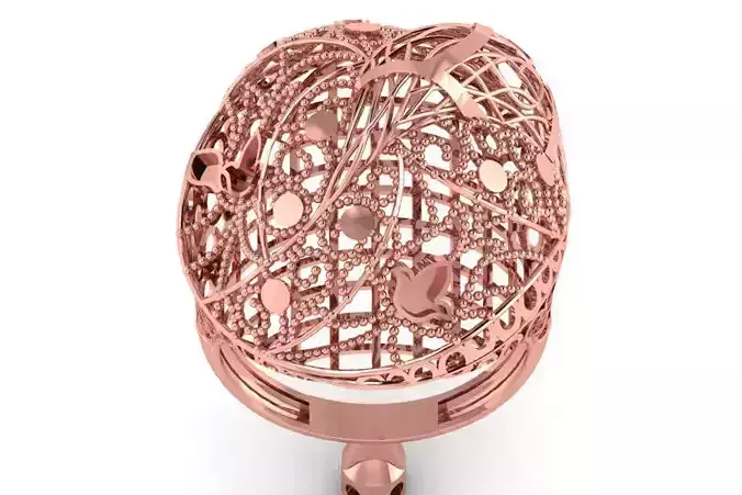 Long Filigree Ring STL OBJ FBX Renders Details