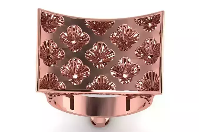 Long Filigree Ring STL OBJ FBX Renders Details