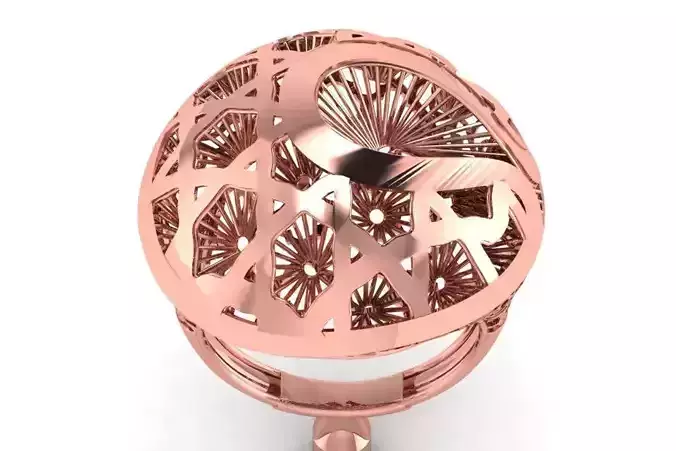 Long Filigree Ring STL OBJ FBX Renders Details