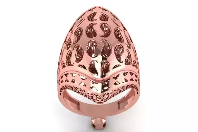 Long Filigree Ring STL OBJ FBX Renders Details