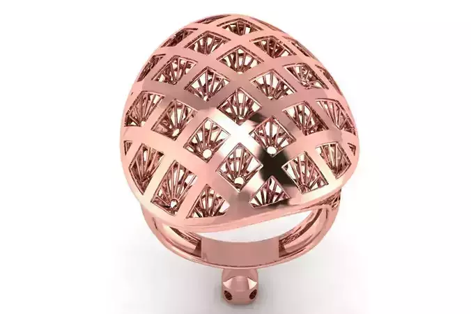 Long Filigree Ring STL OBJ FBX Renders Details