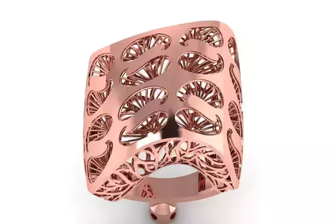 Long Filigree Ring STL OBJ FBX Renders Details