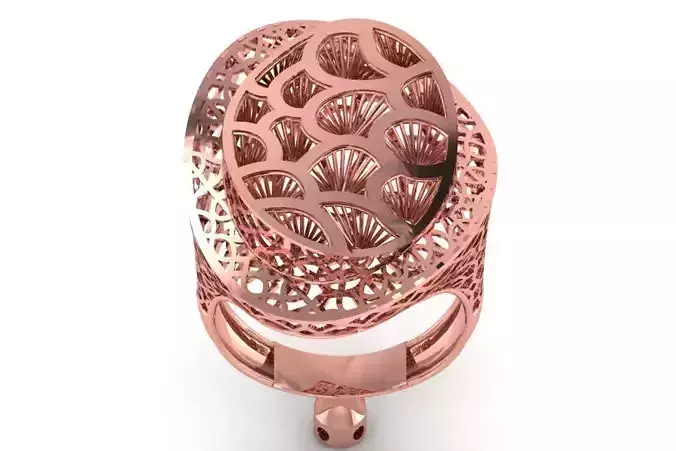 Long Filigree Ring STL OBJ FBX Renders Details