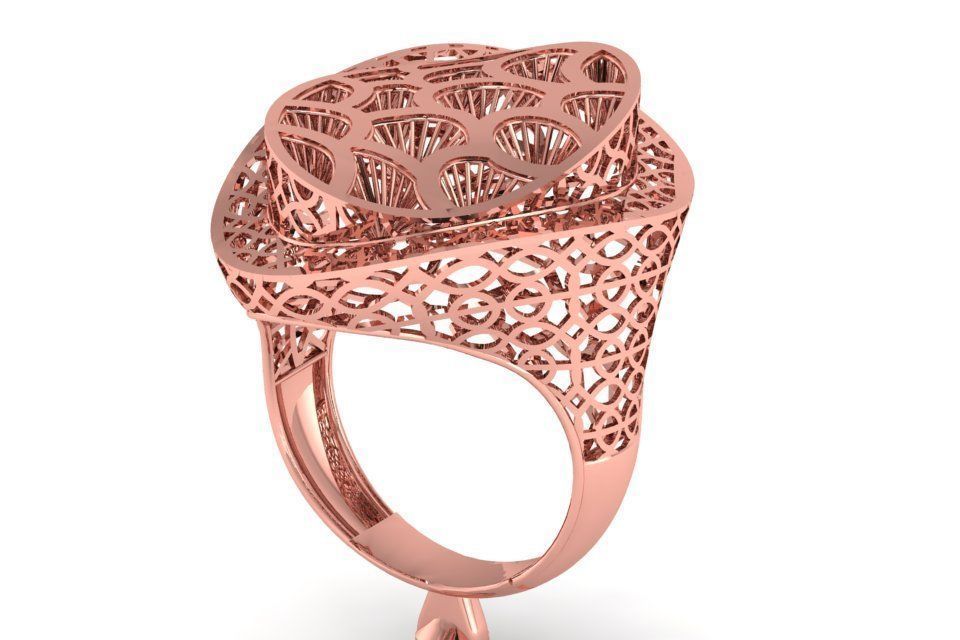 Long Filigree Ring STL OBJ FBX Renders Details 3D print model_3